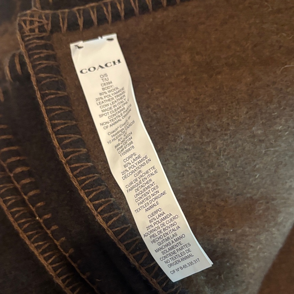 Coach Black and Brown Carriage Scarf Blanket - Picture 3 of 7